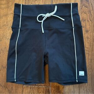 Vuori Black Bike Shorts with White Accents